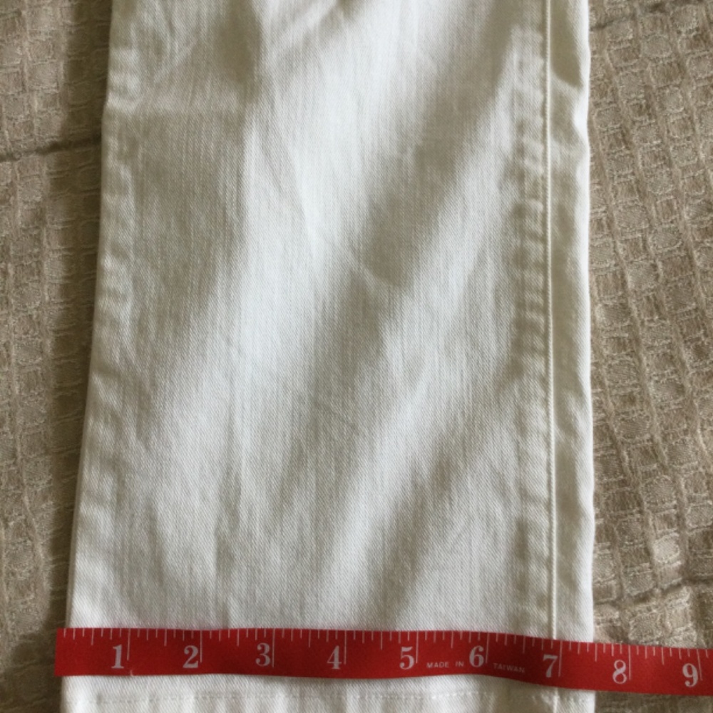Lands End straight leg slightly cropped white jeans sz 12 - Picture 5 of 6